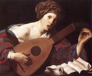 Woman Playing the Lute 1624-26